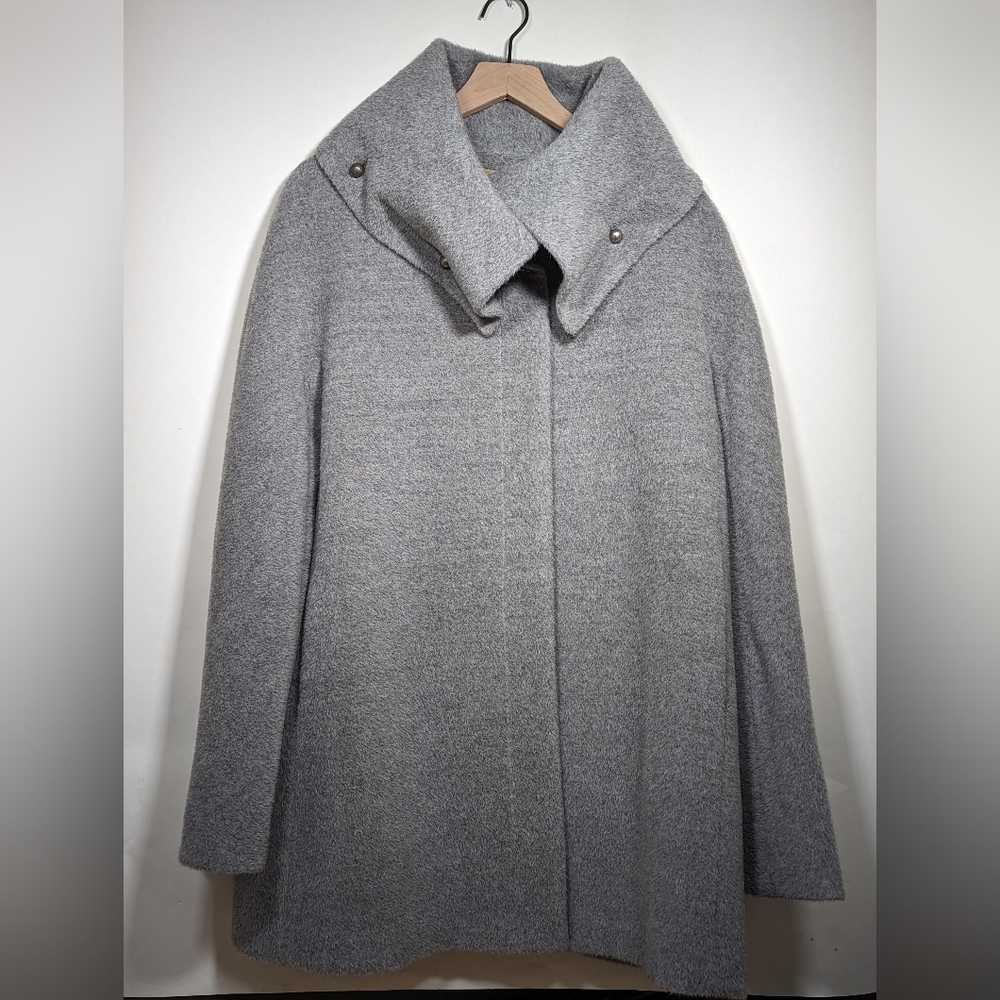 Itala Testino Gray Alpaca Suri Wool Coat Size L